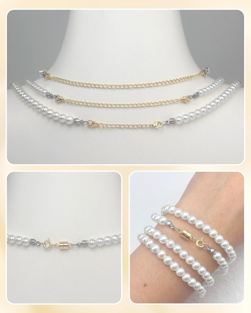 MKCYD Necklace Extender and Magnetic Necklace Clasp, Magnetic Clasps for Bracelet Extenders Gold Chain Extension for Jewelry Repair Kit - Image 3